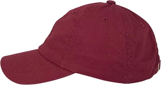 WanderlustCaps Premium Unisex Burgundy Adjustable Cotton Baseball Cap