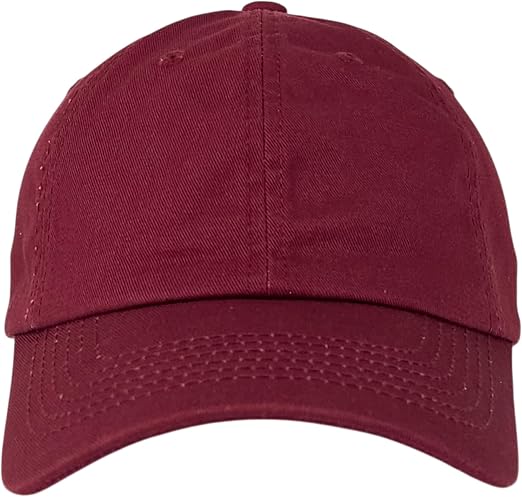 WanderlustCaps Premium Unisex Burgundy Adjustable Cotton Baseball Cap