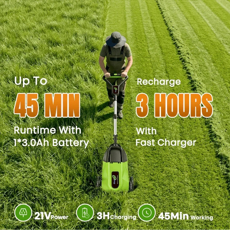 IToolMax 8.7-Inch Small Electric Lawn Mower for Yards & Gardens