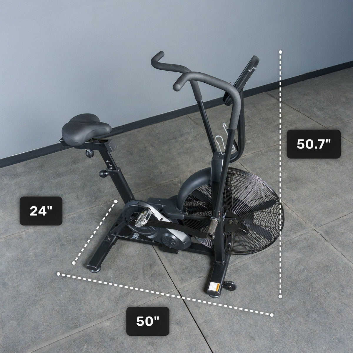 Bells of Steel Residential Air Bike with Wind Guard, Belt-Driven Full Body Fan Bike for Home Gym