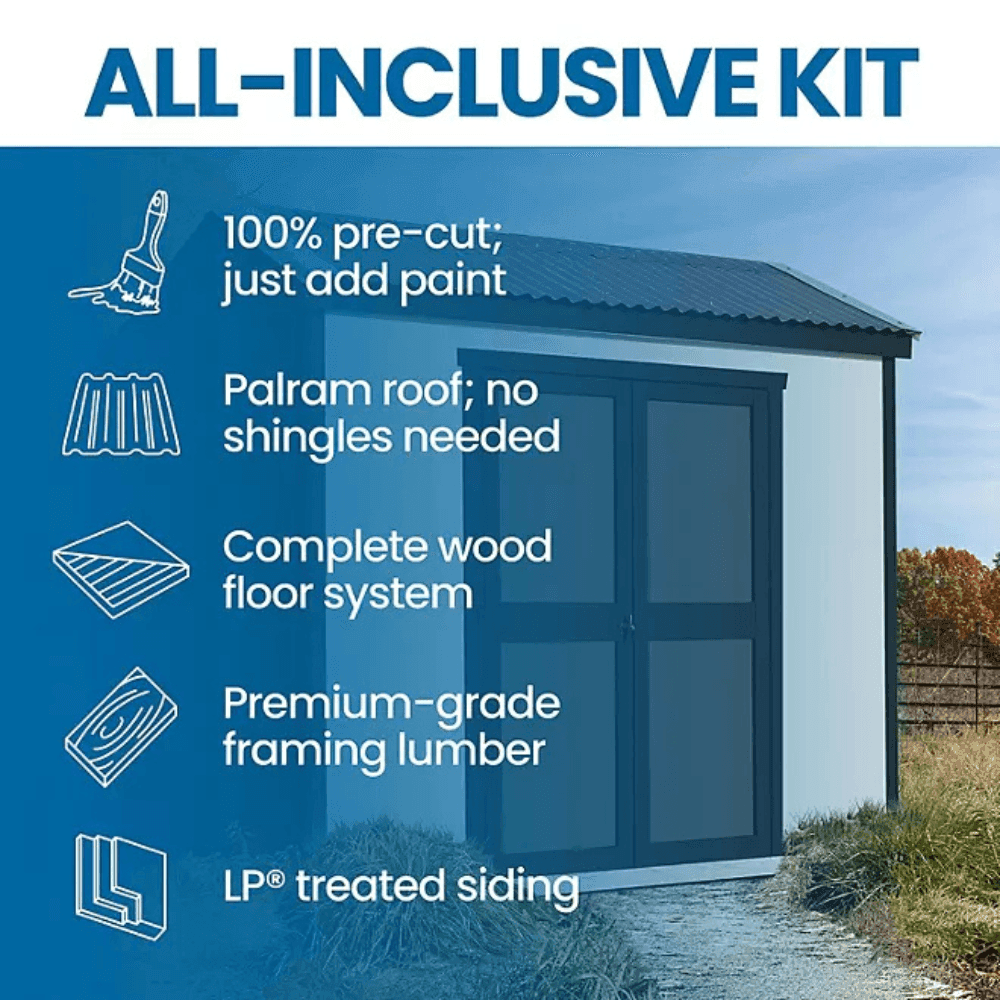 Gardena 8′ x 6′ Outdoor Wood Utility Shed