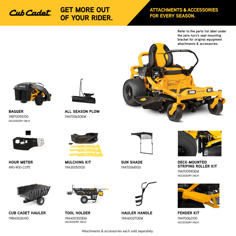 Cub Cadet Ultima ZT1 –50” 25HP V-Twin Kohler Zero Turn Mower