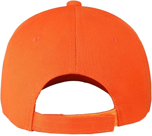 WanderlustCaps Premium Unisex Blaze Orange Adjustable Cotton Baseball Cap