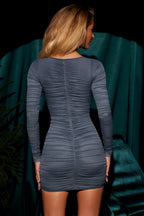 Long Sleeve Mini Dress in Blue