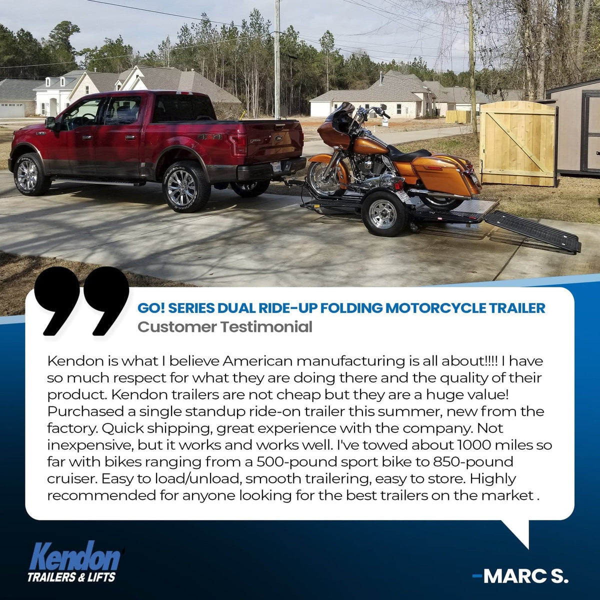 Go! Series Ride-Up Folding Motorcycle Trailer – Dual Rail Steel Utility Trailer