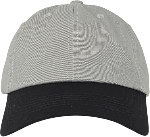 WanderlustCaps Urban Two-Tone Grey & Black Adjustable Cotton Baseball Cap