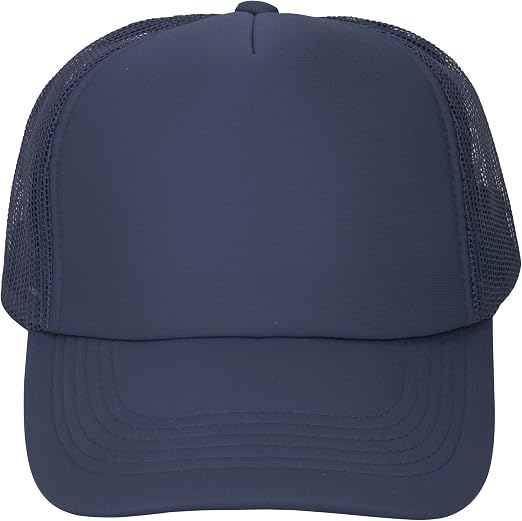 WanderlustCaps Premium Unisex Navy Blue Breathable Mesh Trucker Cap