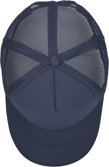 WanderlustCaps Premium Unisex Navy Blue Breathable Mesh Trucker Cap
