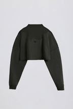 Acid Wash Cropped Sweatshirt in Ash