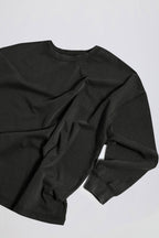 Acid Wash Long-Sleeve Oversized T-Shirt in Ash