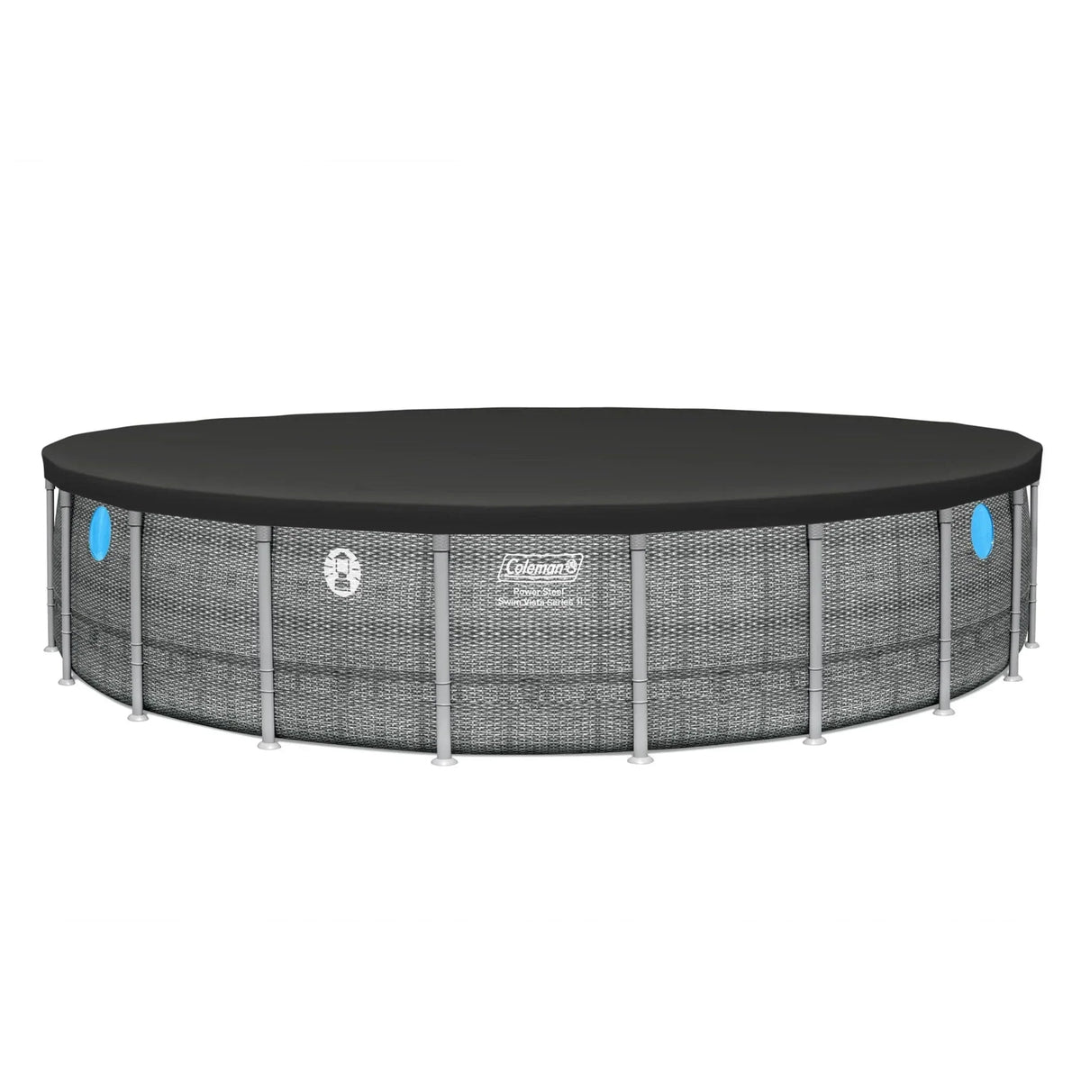 Coleman Power Steel 22’x52” Metal Frame Above Ground Pool w/ Pump, Ladder, & Cover, Gray