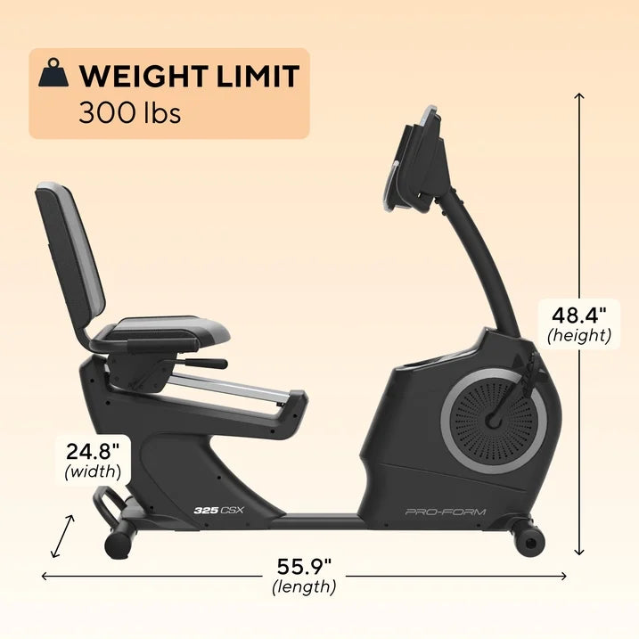ProForm 325 CSX Indoor Exercise Bike with Compact Design and Quiet Digital Resistance