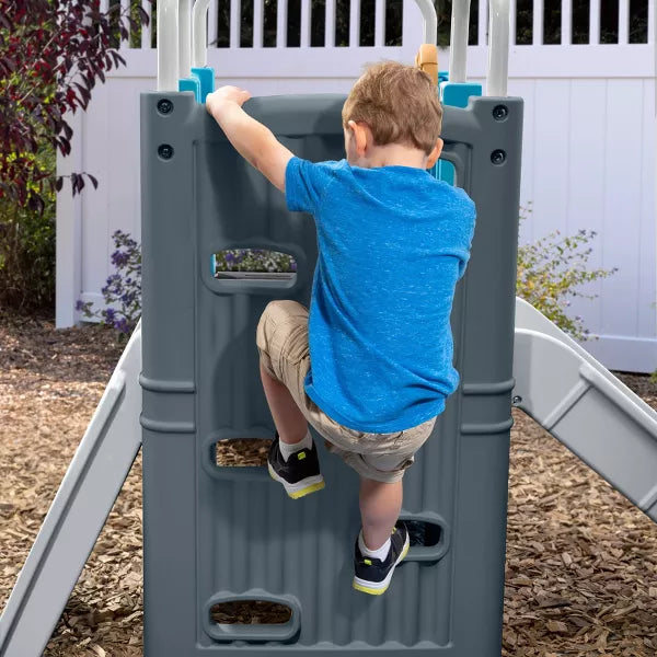 Step2 Scout & Slide Climber, Kids Outdoor Playset, Backyard Playground Set, Slide, Climbing Wall, Tunnel, Outside Vintage Style Jungle Gym, for Toddlers 2-6 Years Old