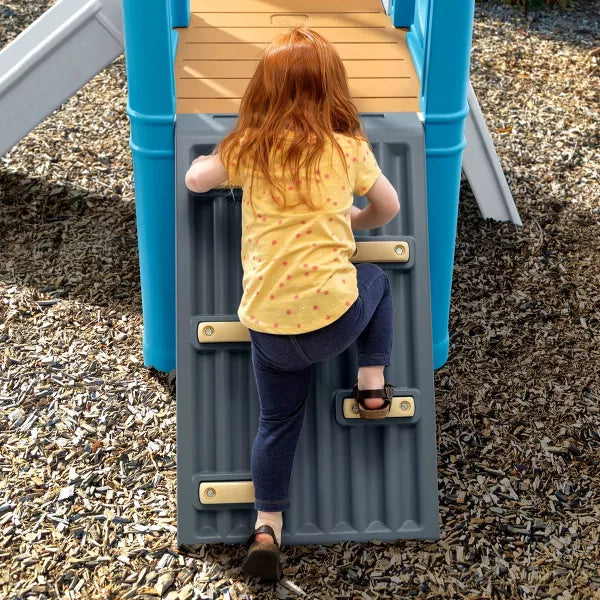 Step2 Scout & Slide Climber, Kids Outdoor Playset, Backyard Playground Set, Slide, Climbing Wall, Tunnel, Outside Vintage Style Jungle Gym, for Toddlers 2-6 Years Old