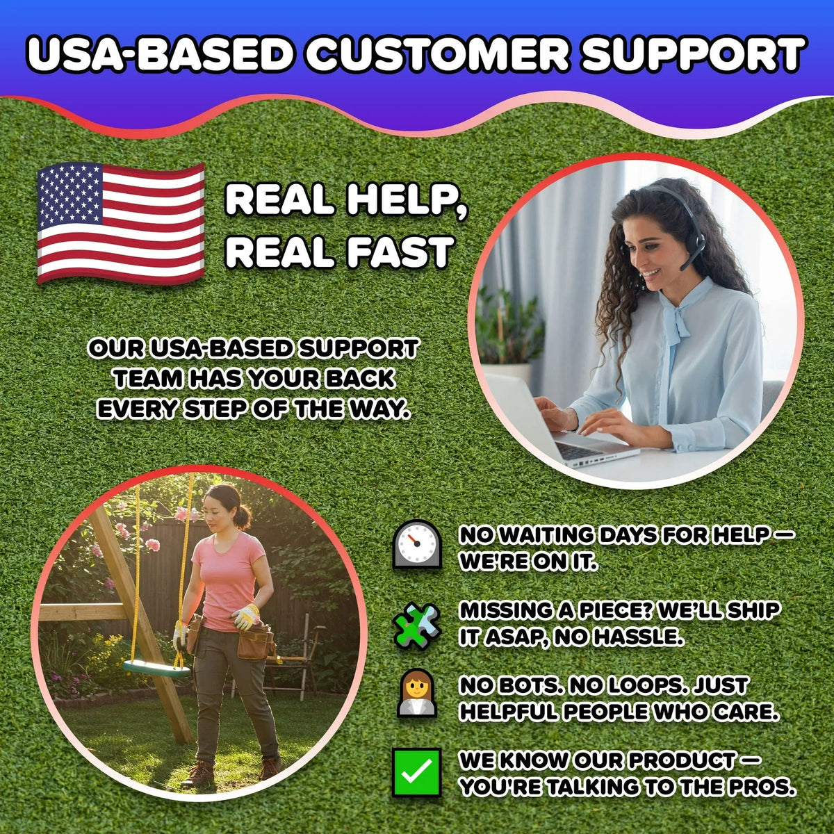Sportspower Super Star 5-in-1 Metal Swing Set: 2 Swings, Flying Saucer, 2-Person Roman Glider, 6.5ft Slide; Great for Kids 3-8; Bonus Anchor Kit