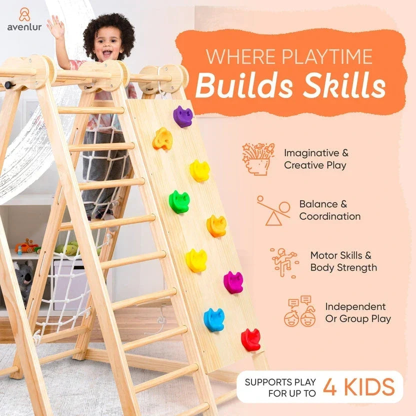 Avenlur 8 in 1 Chestnut | Foldable Jungle Gym