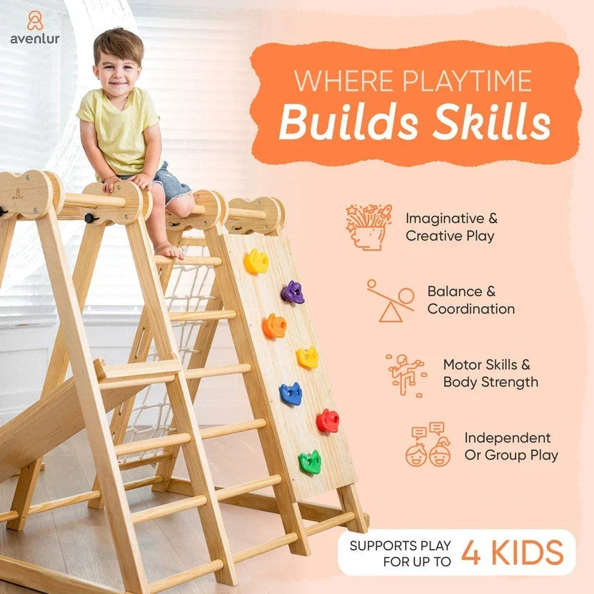 Avenlur 8 in 1 Chestnut | Foldable Jungle Gym