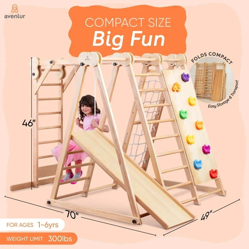 Avenlur 8 in 1 Chestnut | Foldable Jungle Gym