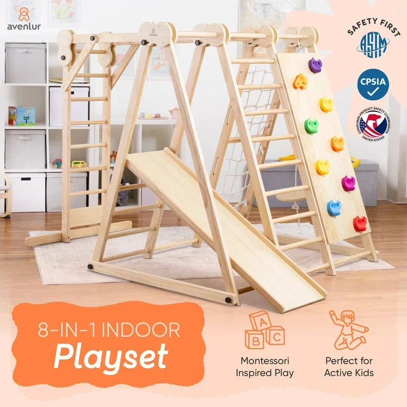 Avenlur 8 in 1 Chestnut | Foldable Jungle Gym