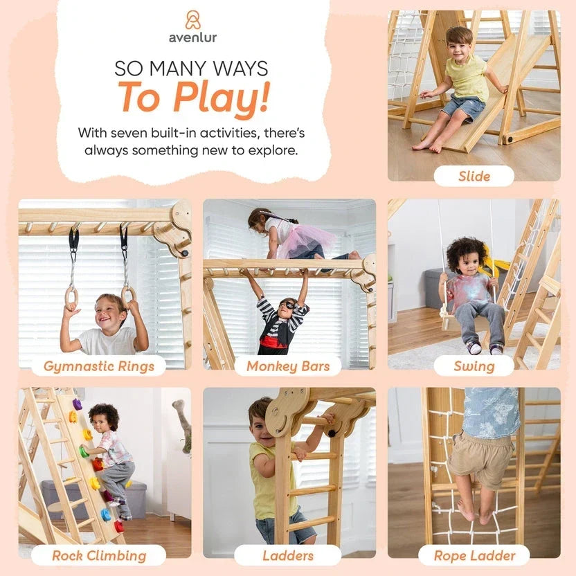 Avenlur 8 in 1 Chestnut | Foldable Jungle Gym