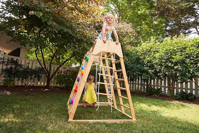 Avenlur Magnolia 7-in-1 Real Wood Playset | Indoor & Outdoor Climbing Gym for Kids
