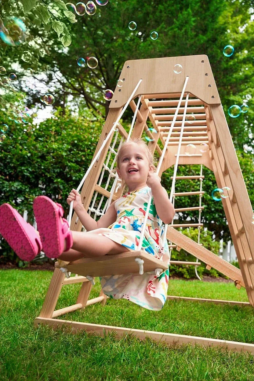 Avenlur Magnolia 7-in-1 Real Wood Playset | Indoor & Outdoor Climbing Gym for Kids