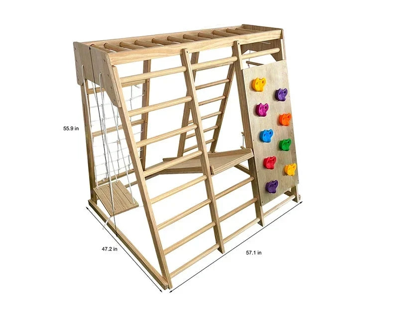 Avenlur Magnolia 7-in-1 Real Wood Playset | Indoor & Outdoor Climbing Gym for Kids
