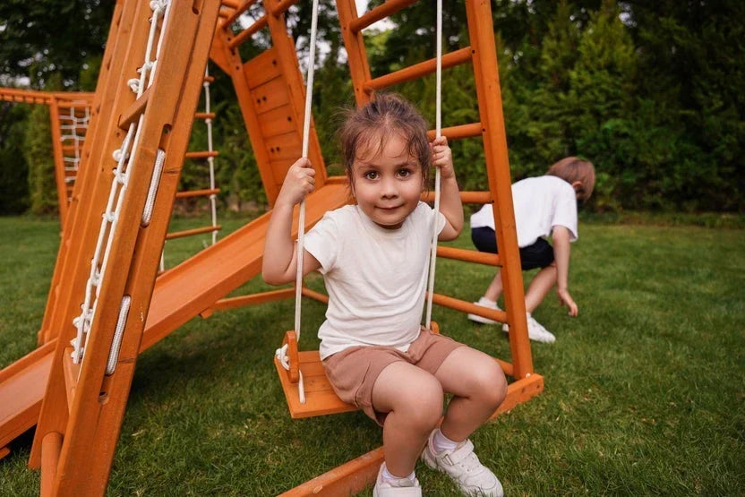 Avenlur Magnolia 7-in-1 Real Wood Playset | Indoor & Outdoor Climbing Gym for Kids