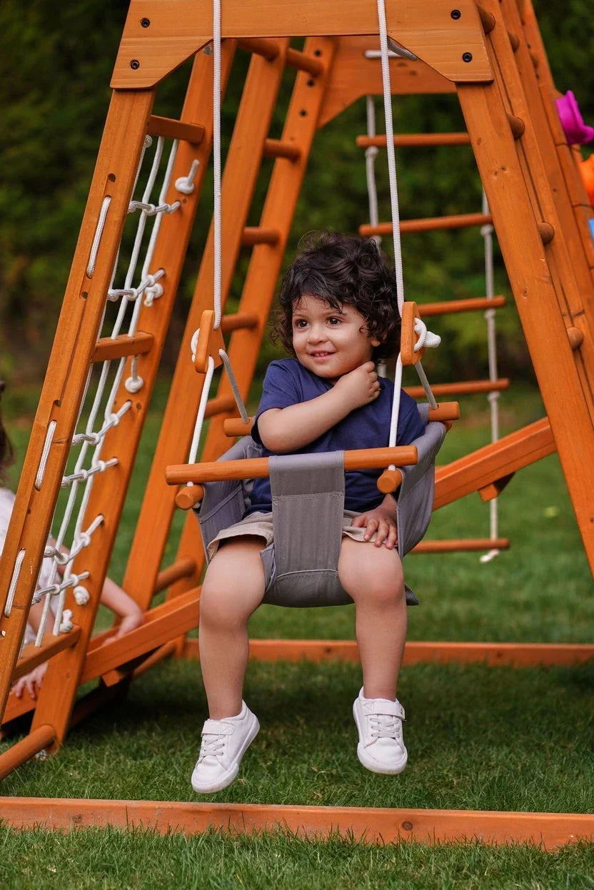 Avenlur Magnolia 7-in-1 Real Wood Playset | Indoor & Outdoor Climbing Gym for Kids