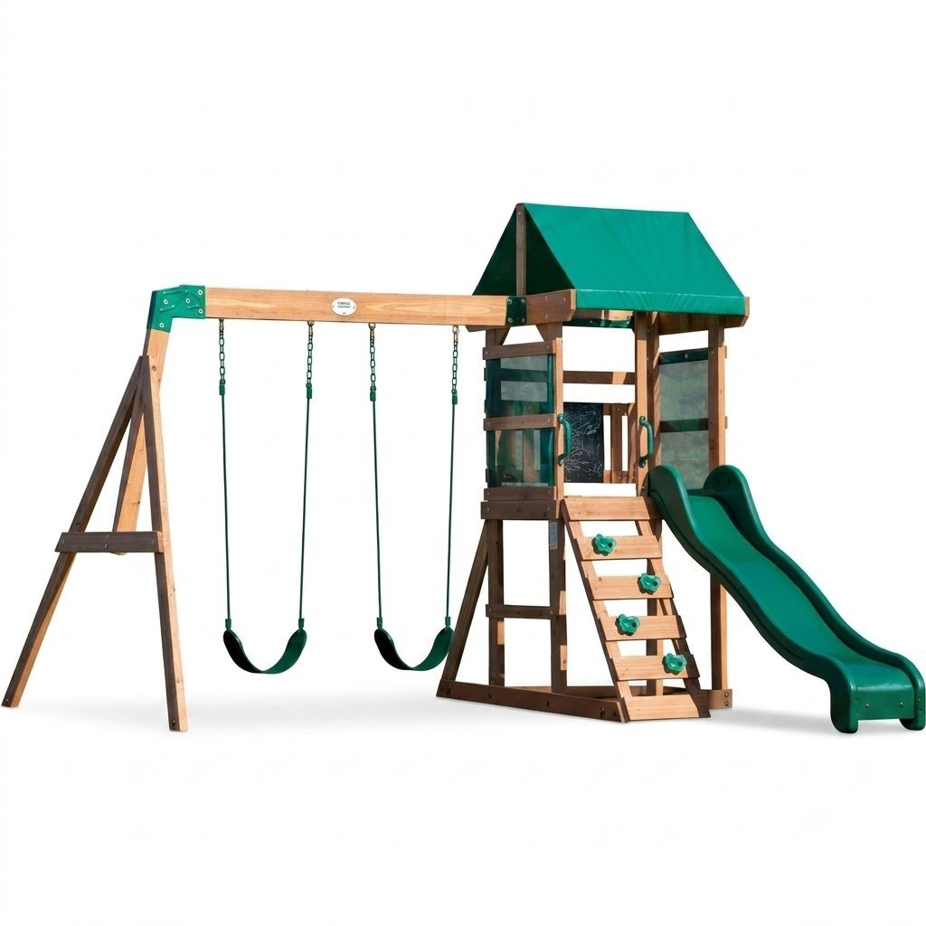 Sportspower Amelia Heavy-Duty Cedar Wooden A-Frame Swing Set
