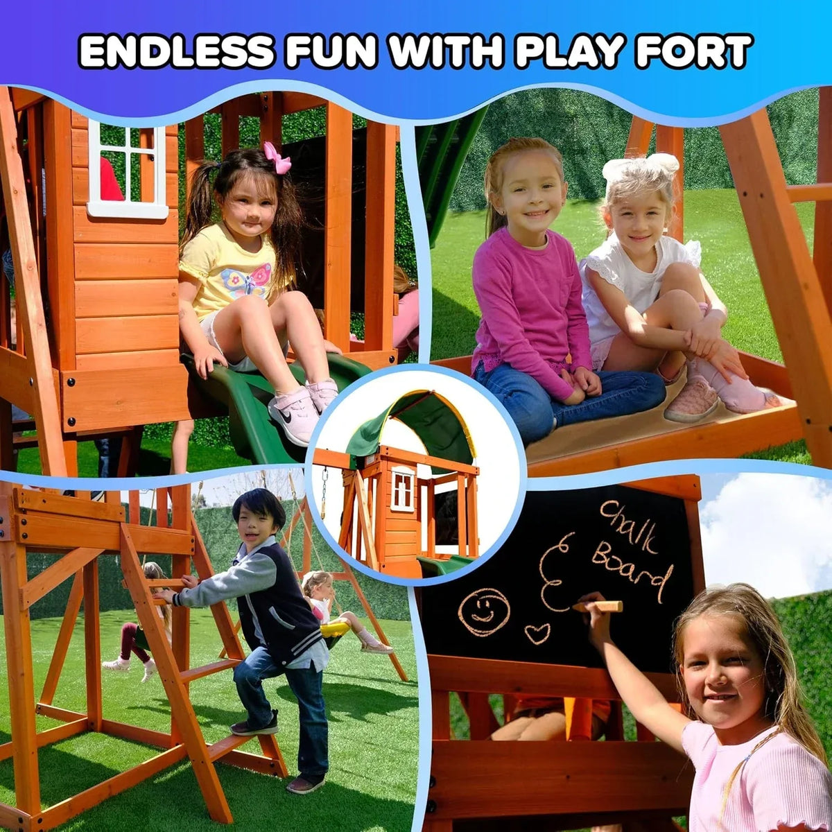 Sportspower Amelia Heavy-Duty Cedar Wooden A-Frame Swing Set