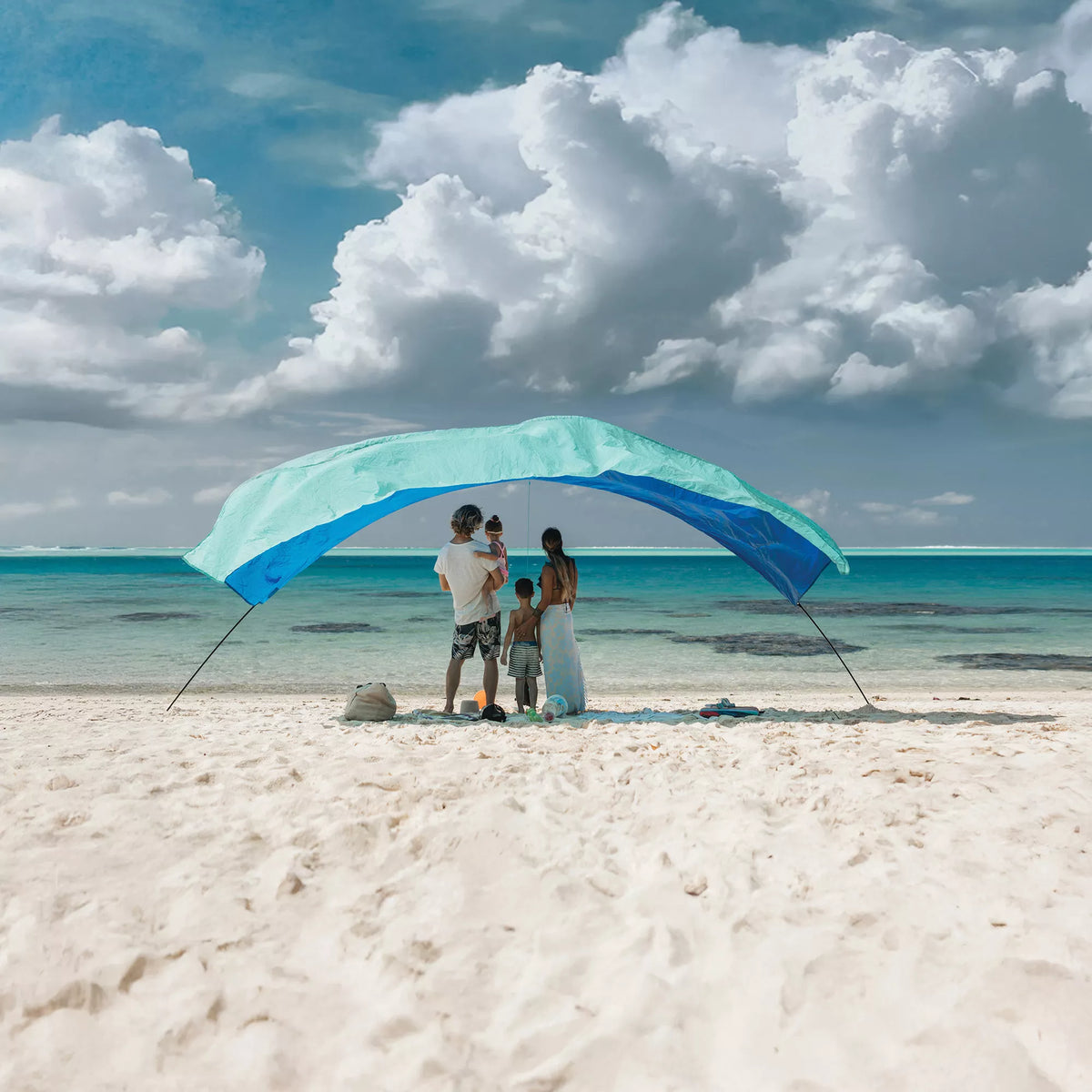 Shibumi Shade Classic Bundle with Quiet Canopy, the Original Wind-Powered Beach Shade, Provides 150 Sq. Ft. of Shade, Weighs Only 4 Lbs, Sets up in 3 Min
