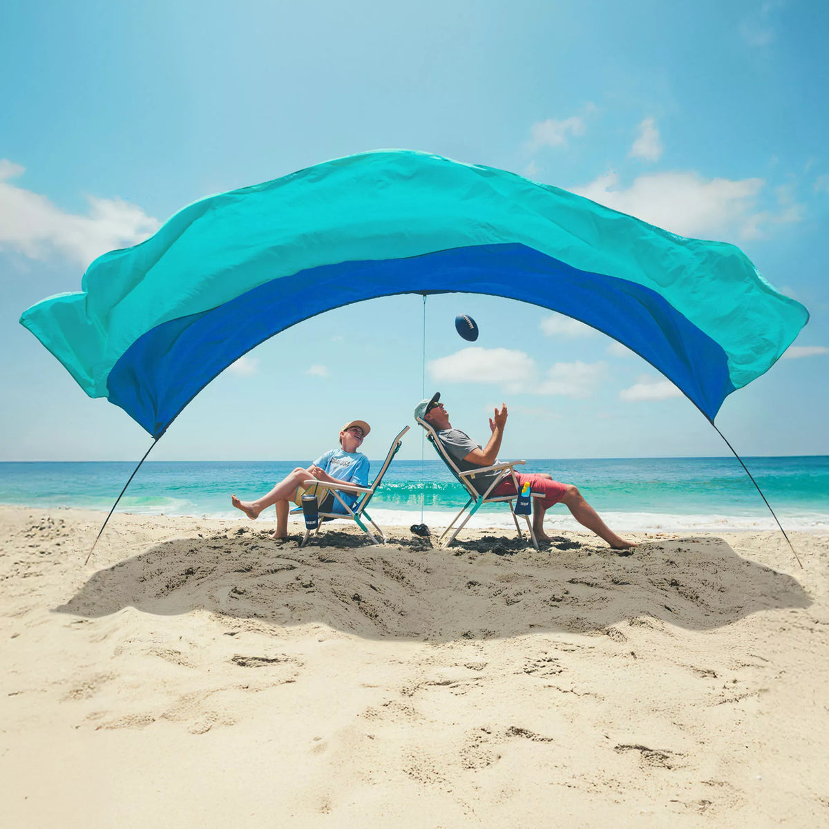 Shibumi Shade Classic Bundle with Quiet Canopy, the Original Wind-Powered Beach Shade, Provides 150 Sq. Ft. of Shade, Weighs Only 4 Lbs, Sets up in 3 Min