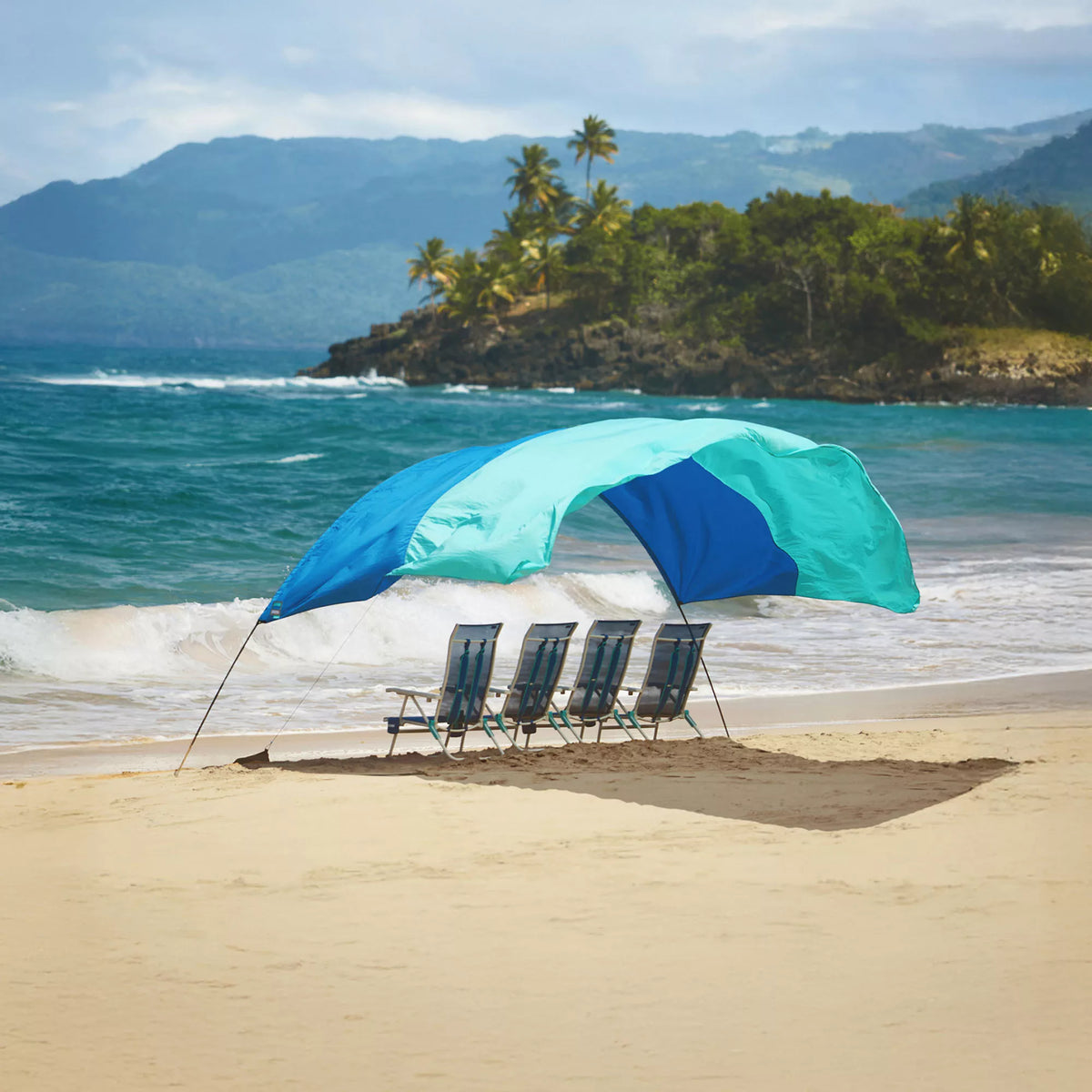 Shibumi Shade Classic Bundle with Quiet Canopy, the Original Wind-Powered Beach Shade, Provides 150 Sq. Ft. of Shade, Weighs Only 4 Lbs, Sets up in 3 Min