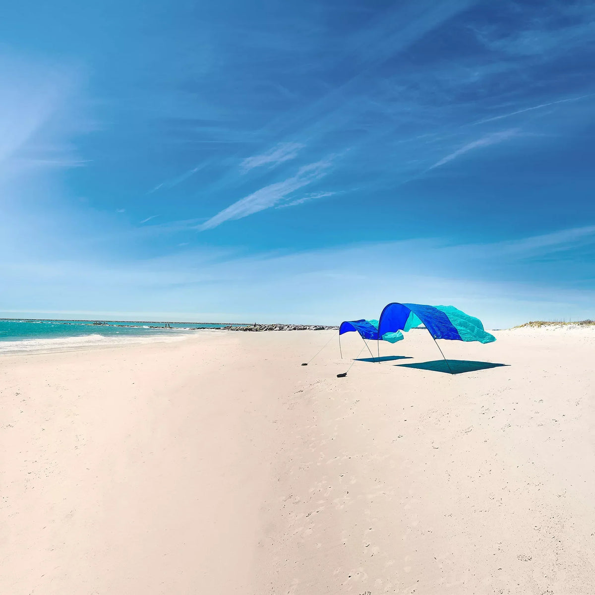 Shibumi Shade Classic Bundle with Quiet Canopy, the Original Wind-Powered Beach Shade, Provides 150 Sq. Ft. of Shade, Weighs Only 4 Lbs, Sets up in 3 Min