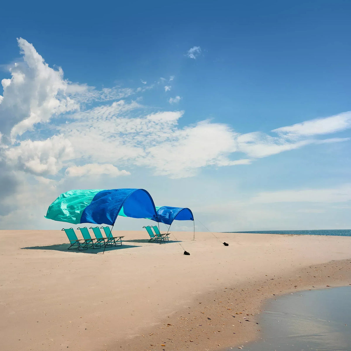 Shibumi Shade Classic Bundle with Quiet Canopy, the Original Wind-Powered Beach Shade, Provides 150 Sq. Ft. of Shade, Weighs Only 4 Lbs, Sets up in 3 Min