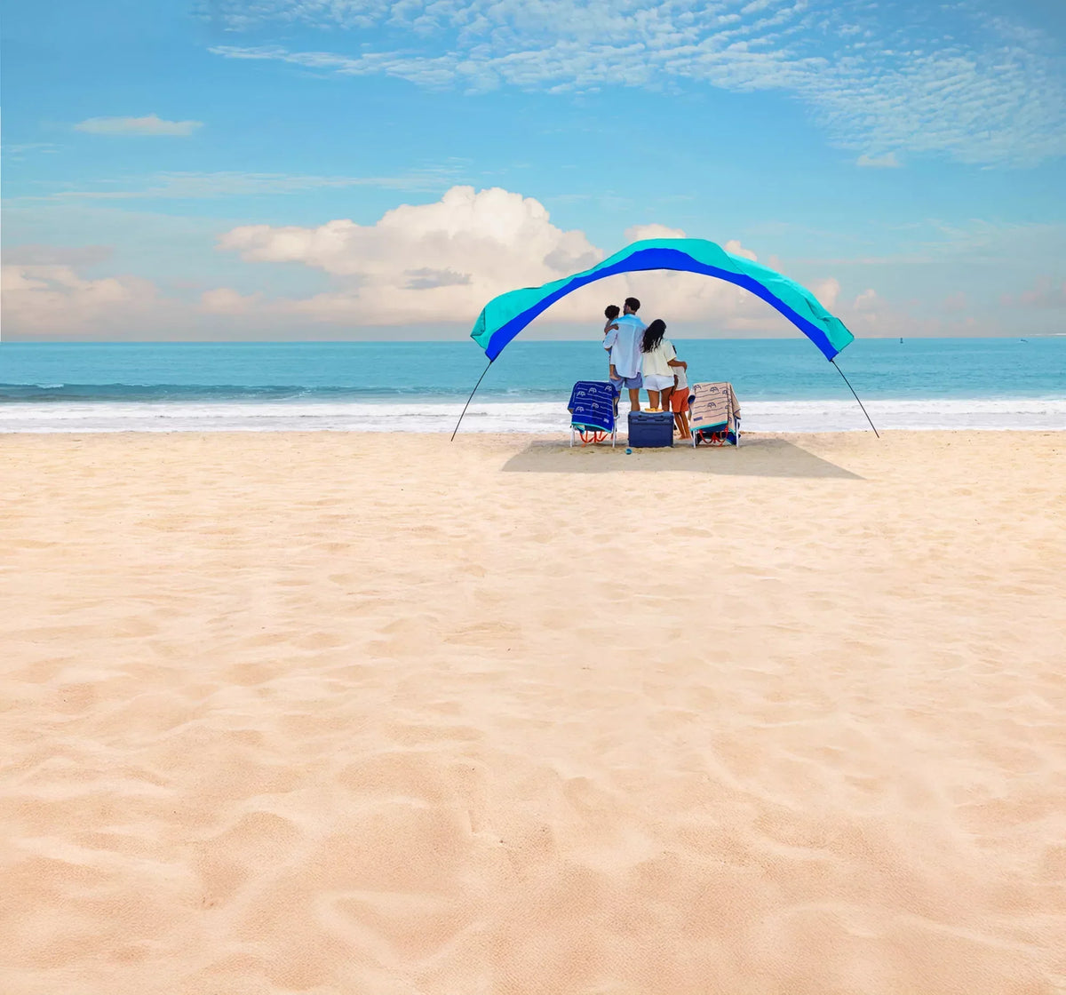 Shibumi Shade Classic Bundle with Quiet Canopy, the Original Wind-Powered Beach Shade, Provides 150 Sq. Ft. of Shade, Weighs Only 4 Lbs, Sets up in 3 Min
