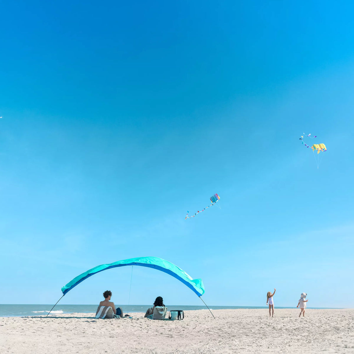 Shibumi Shade Classic Bundle with Quiet Canopy, the Original Wind-Powered Beach Shade, Provides 150 Sq. Ft. of Shade, Weighs Only 4 Lbs, Sets up in 3 Min