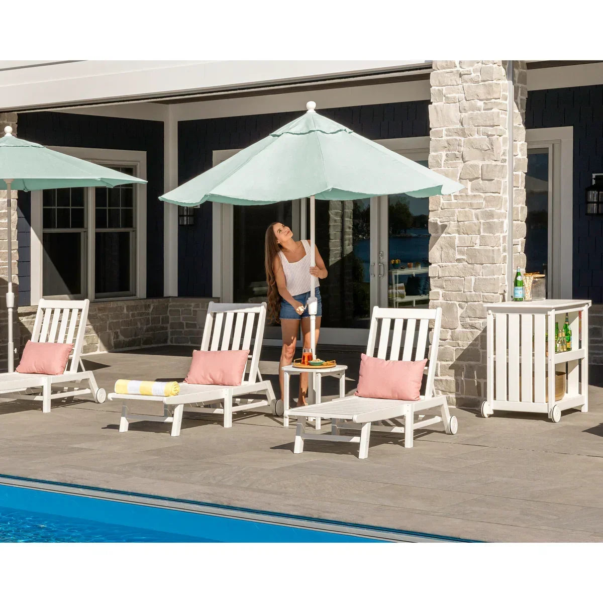 Polywood 9′ Tilt Market Umbrella & Base