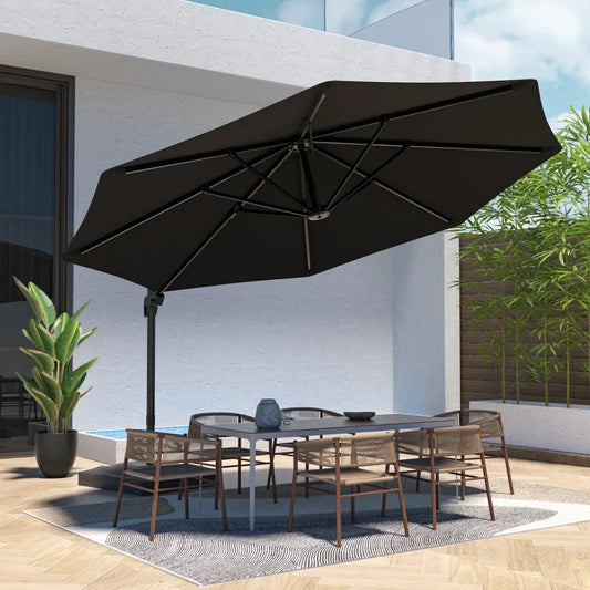 Freeport Park® Cathleen 11′ Cantilever Umbrella with Base