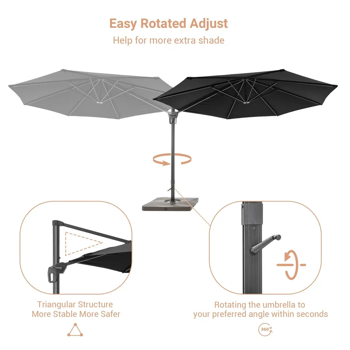 Freeport Park® Cathleen 11′ Cantilever Umbrella with Base