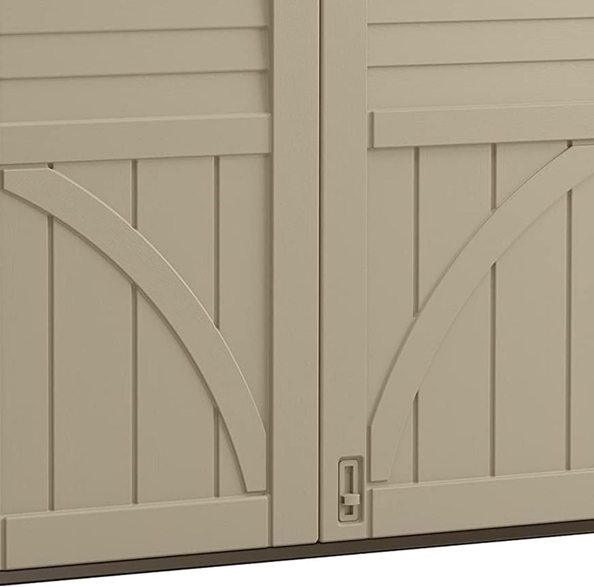 Suncast 34 Cu Ft Horizontal Resin Storage Shed – Outdoor Storage Shed with Floor Included, Lockable, Weatherproof, Fits Small