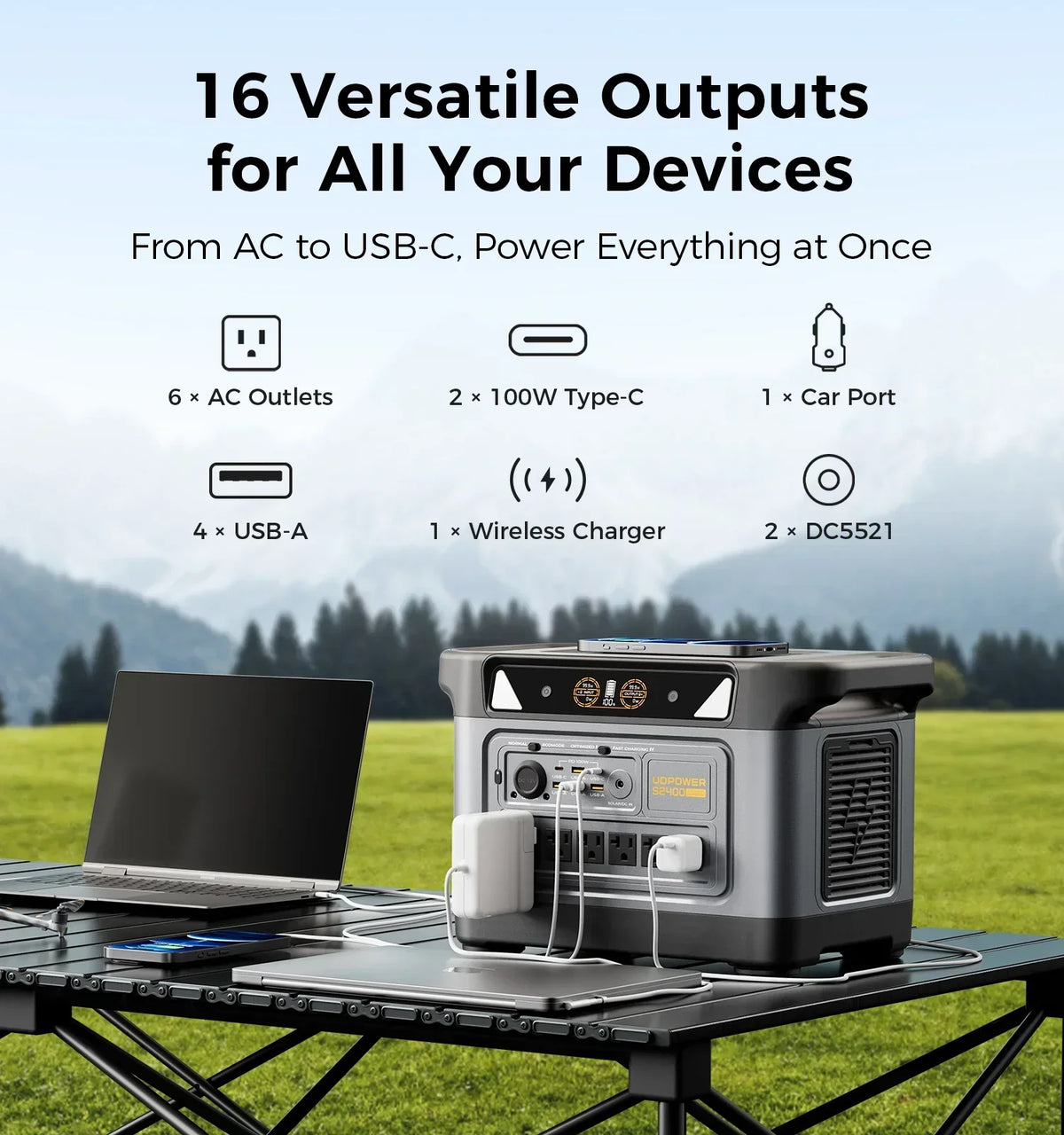 UDPOWER S2400 Portable Power Station – 2083Wh | 3000W SurgeWWWWW