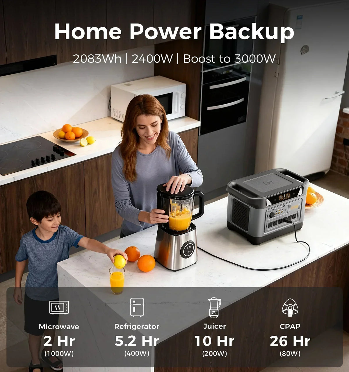 UDPOWER S2400 Portable Power Station – 2083Wh | 3000W SurgeWWWWW
