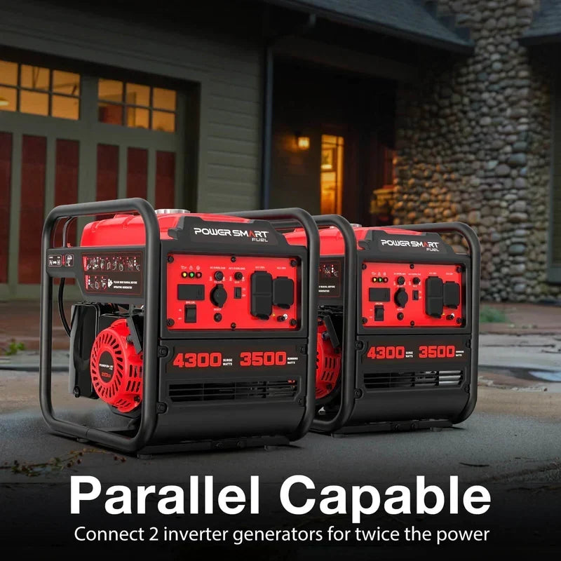 PowerSmart 4300-Watt Portable Generator with Inverter Technology, 3500W Rated, 223cc 4-Stroke Gas Powered Engine, 30 Amp for Home Backup, Camping, Emergency