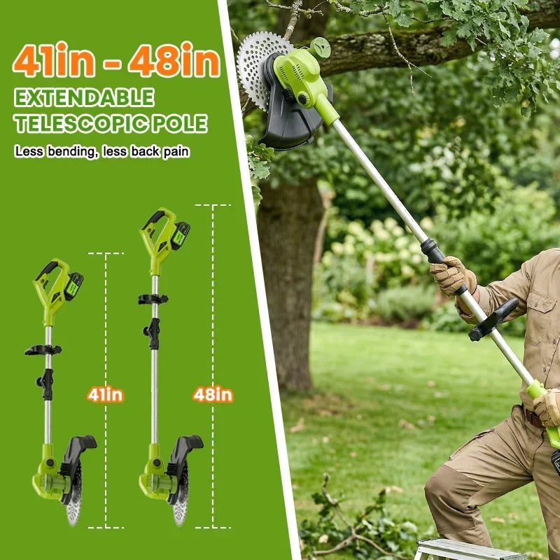 IToolMax 12-Inch Electric Weed Wacker & Eater with Detachable 4-Wheel Base