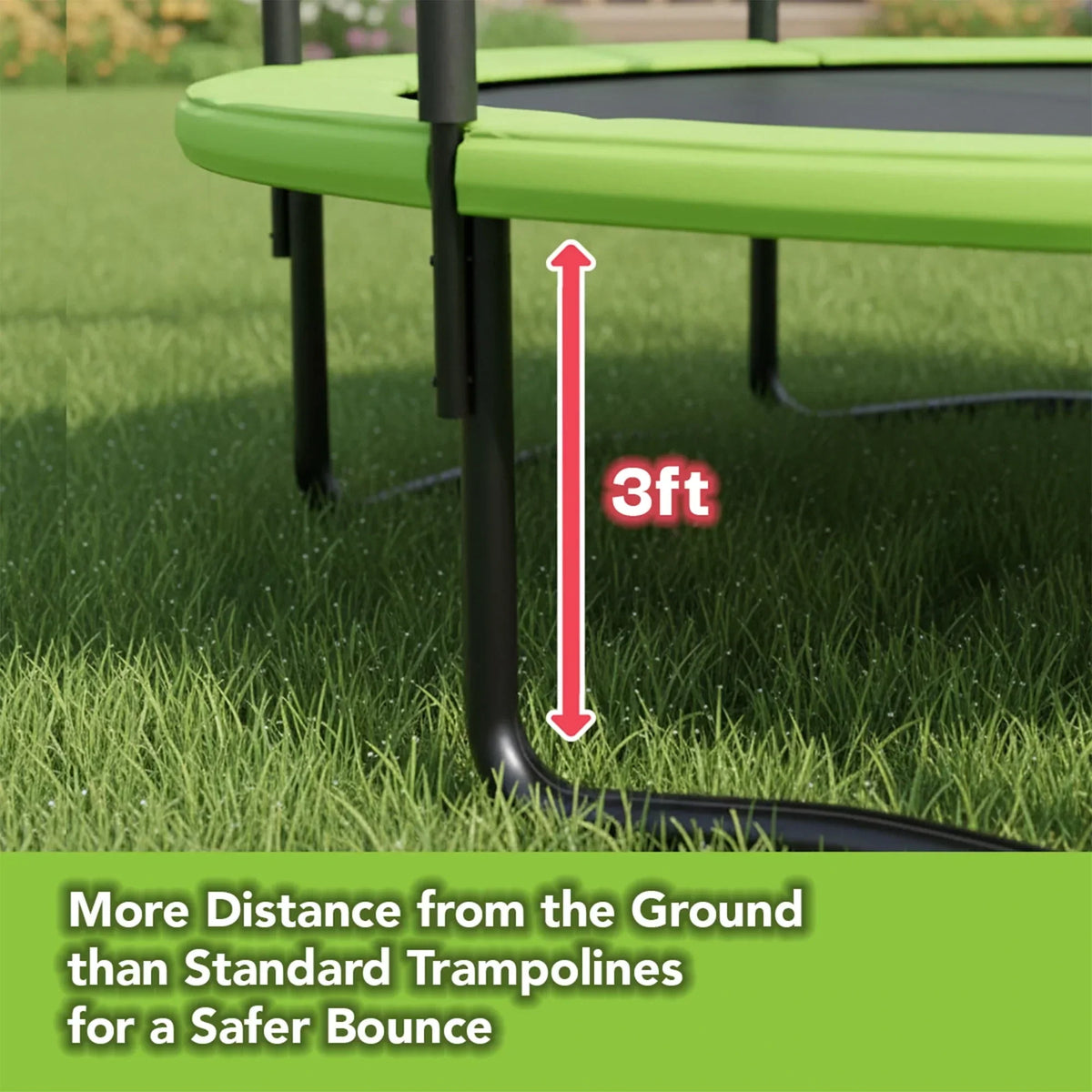 Sportspower BouncePro 14ft Trampoline Meets ASTM Safety Standards, Heavy-Duty Rust-Resistant Steel Frame, UV-Resistant Jump Mat & Safety Net