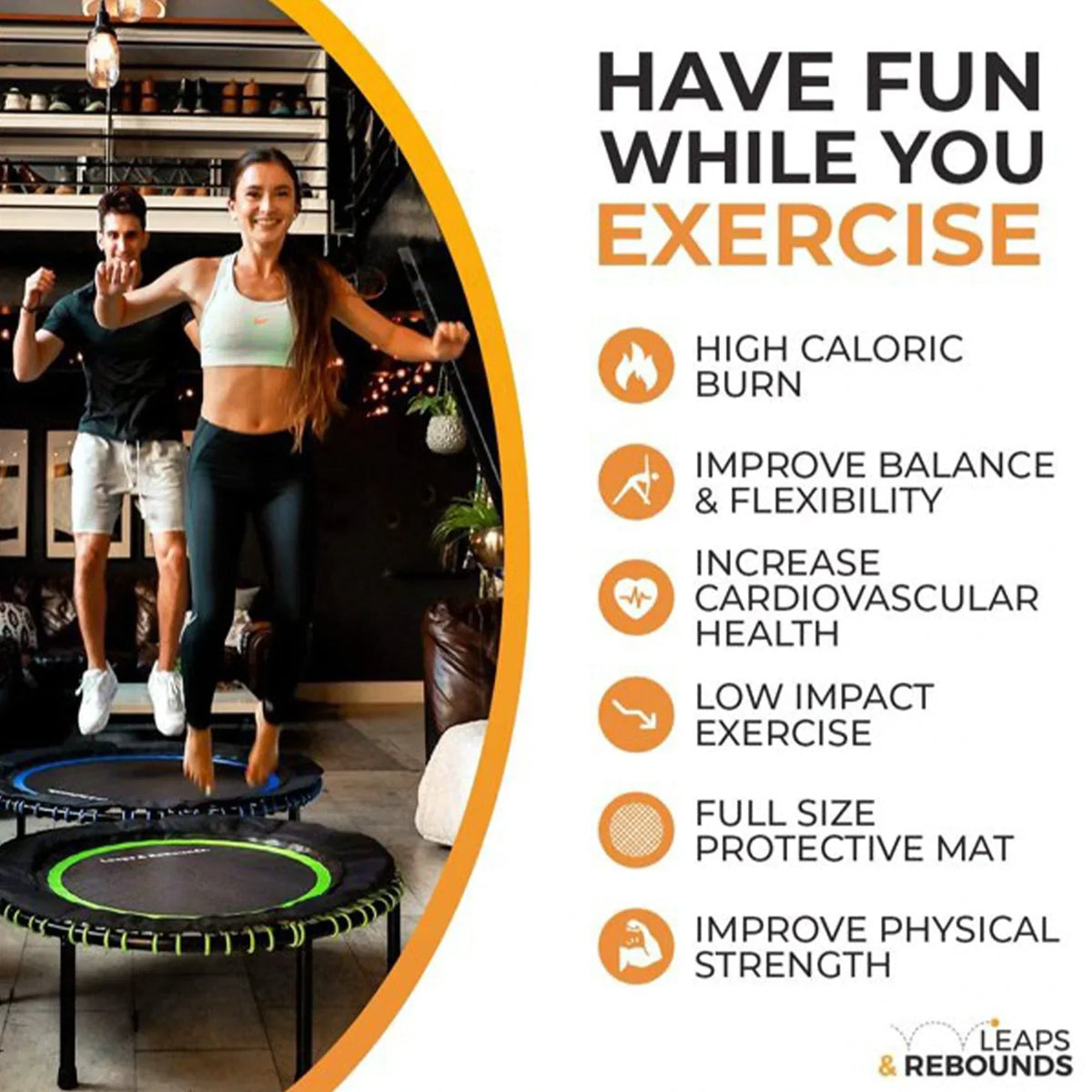 The Leaps & ReBounds Fitness Trampoline – Bungee Rebounder