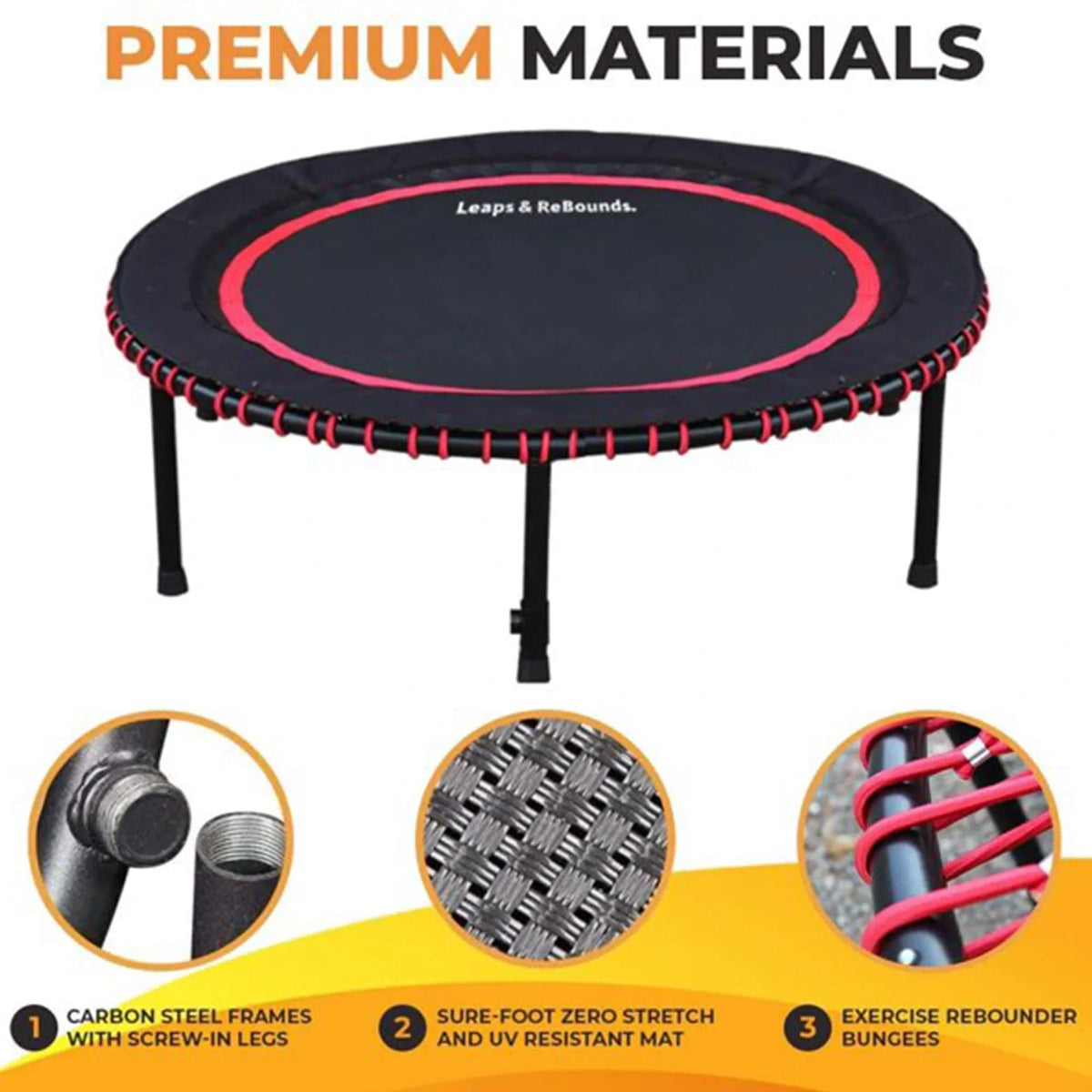 The Leaps & ReBounds Fitness Trampoline – Bungee Rebounder