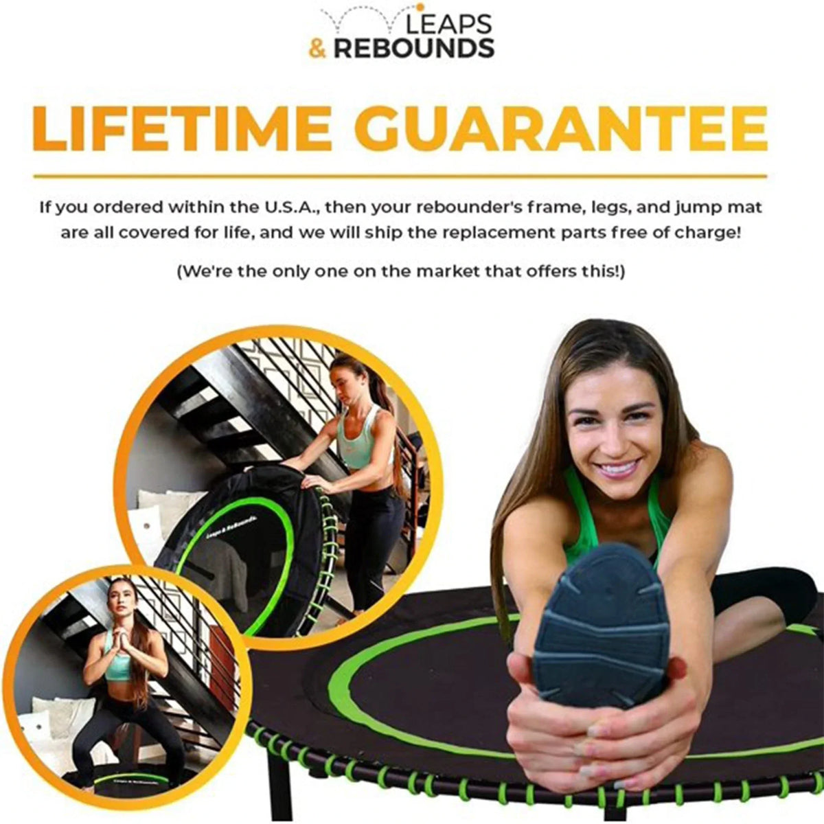The Leaps & ReBounds Fitness Trampoline – Bungee Rebounder